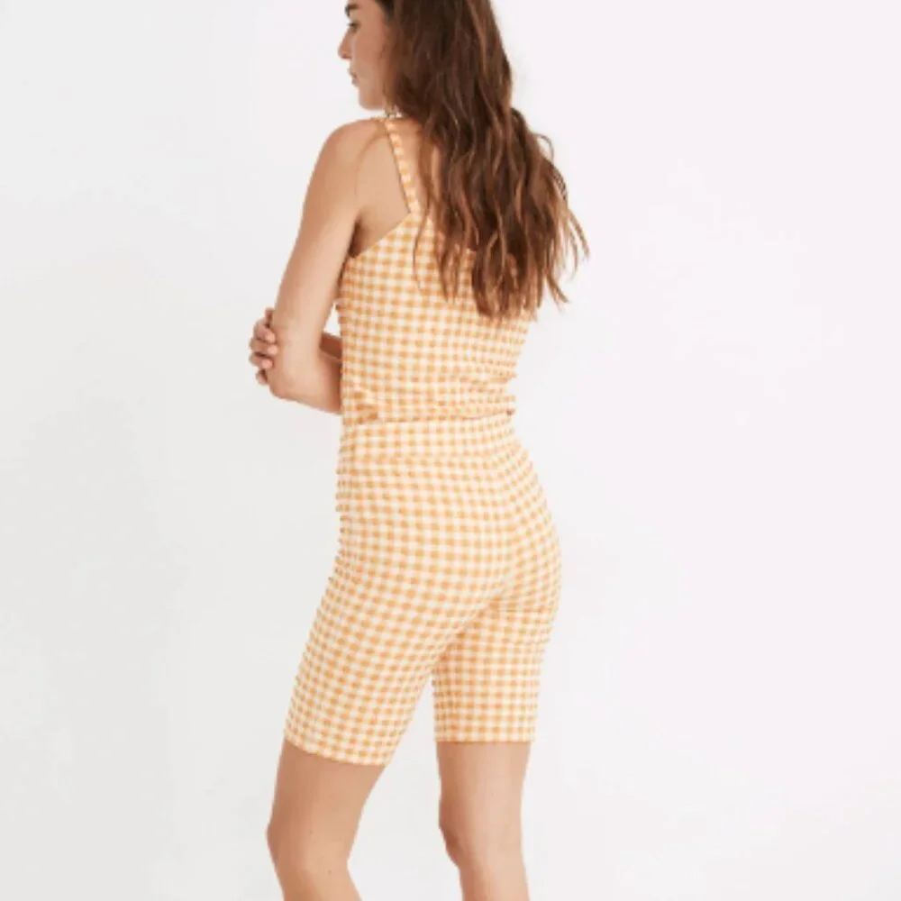 Madewell Gingham Jacquard Biker Shorts - Picture 3 of 4